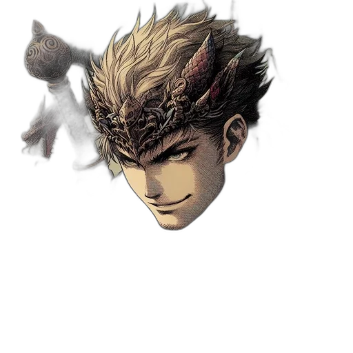 mask, face, dragon, staff transparent PNG cut-out