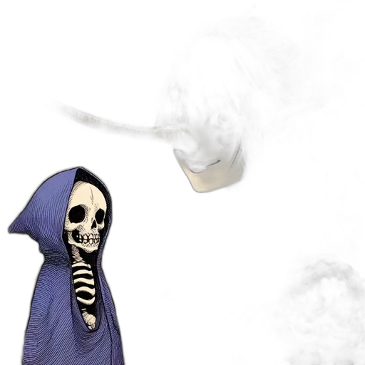 mask, hat, jacket, staff transparent PNG cut-out