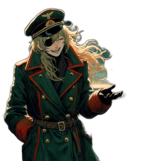 hat, staff, weapon, jacket transparent PNG cut-out