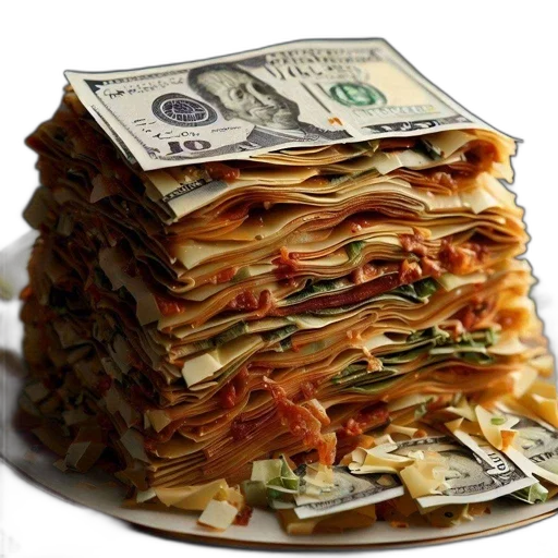 food, stack, lasagna, presented transparent PNG cut-out