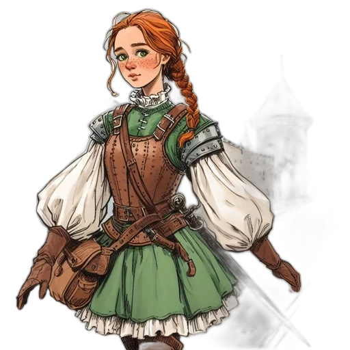 dress, staff, fantasy art, concept art transparent PNG cut-out
