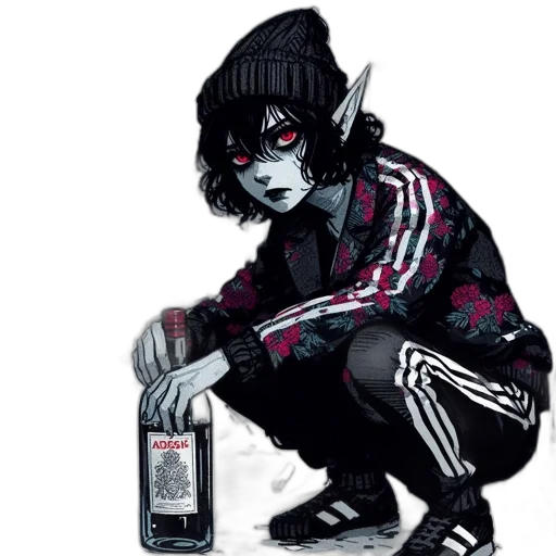 jacket, bottle, creature, concept art transparent PNG cut-out