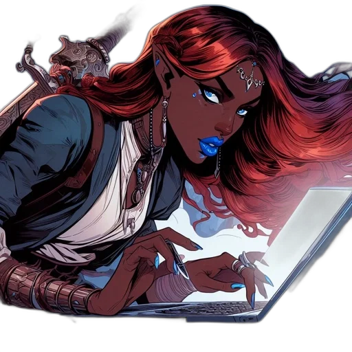 comic book art, concept art, fantasy art, cyberpunk transparent PNG cut-out