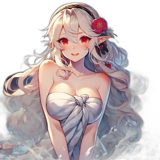 dress, crown, flower, staff transparent PNG cut-out