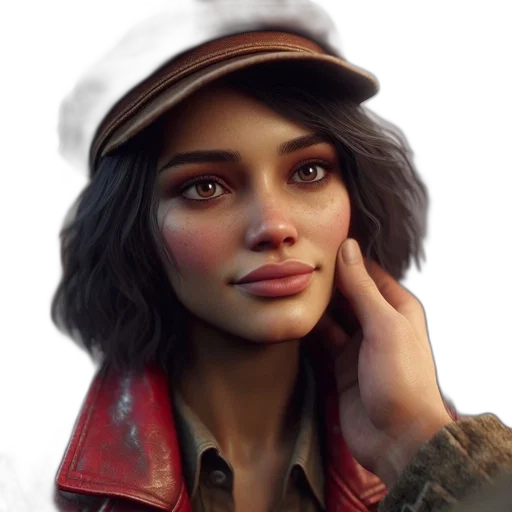 hat, face, jacket, weapon transparent PNG cut-out