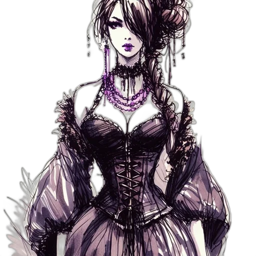 dress, concept art, fantasy art, watercolor transparent PNG cut-out