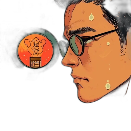 face, mask, comic book art, concept art transparent PNG cut-out
