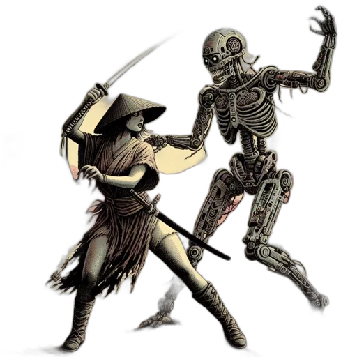 sword, staff, robot, weapon transparent PNG cut-out