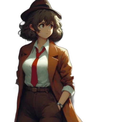 jacket, staff, hat, weapon transparent PNG cut-out