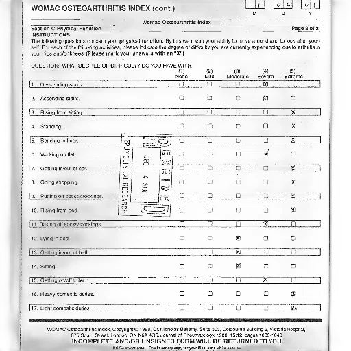 page, womac, osteoarthritis, index transparent PNG cut-out