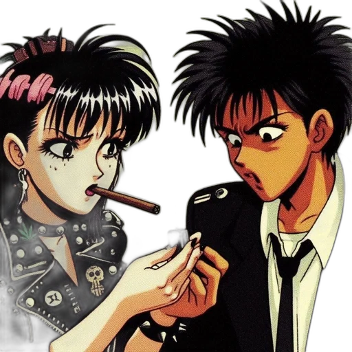 comic book art, anime, concept art, vaporwave transparent PNG cut-out