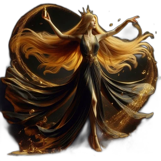 dress, hair, crown, mask transparent PNG cut-out