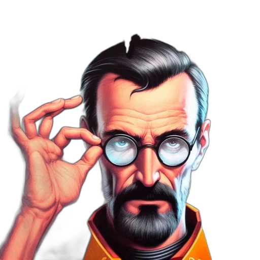 face, comic book art, cartoon, fantasy art transparent PNG cut-out