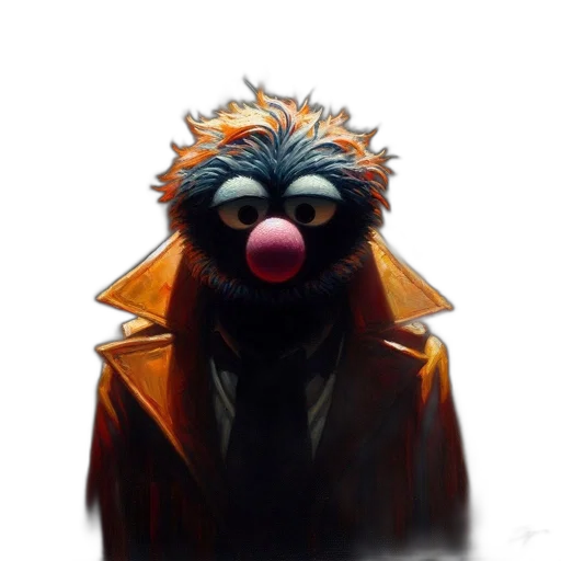 jacket, staff, mask, creature transparent PNG cut-out