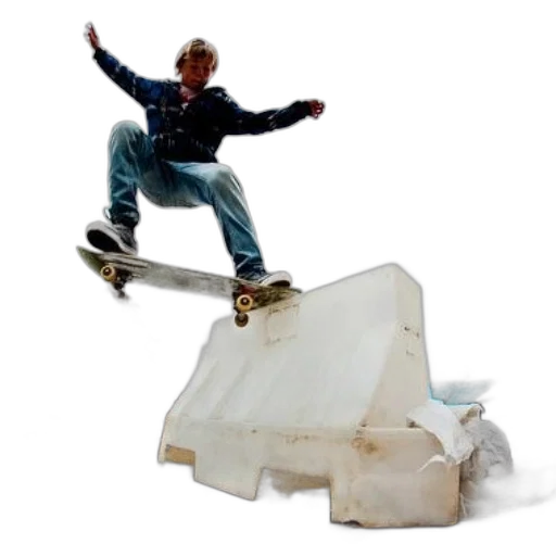 furniture, jacket, shoes, skateboarder transparent PNG cut-out