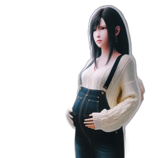 jacket, dress, staff, 3d render transparent PNG cut-out