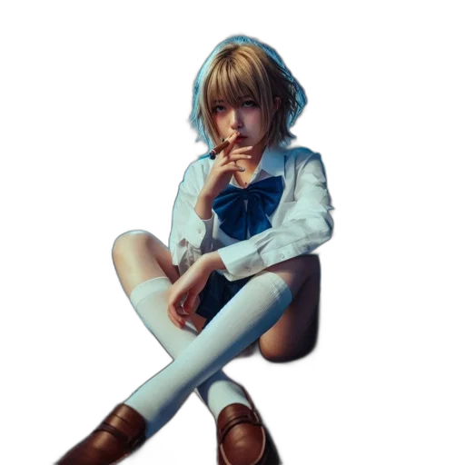 jacket, face, staff, robot transparent PNG cut-out