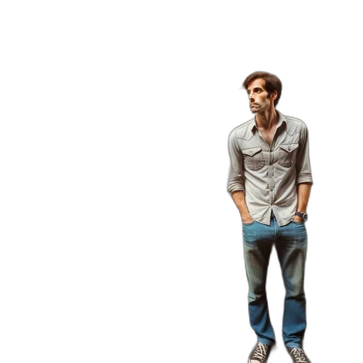 jacket, robot, staff, 3d render transparent PNG cut-out
