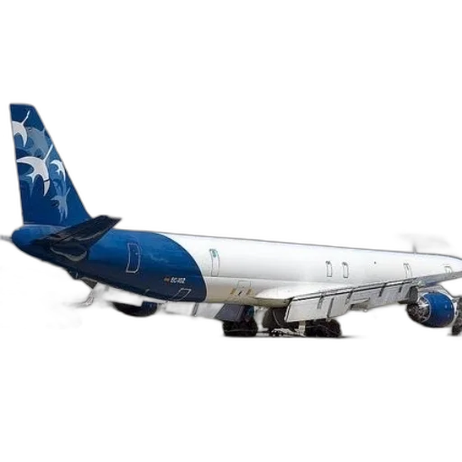 3d render, large, white, airplane transparent PNG cut-out