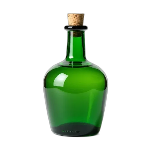 bottle, crown, 3d render, photorealistic transparent PNG cut-out