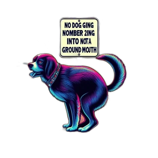 vaporwave, illustrated, dog, stands transparent PNG cut-out