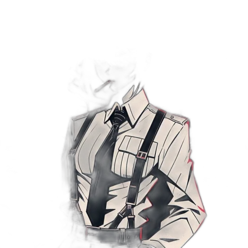jacket, mask, staff, robot transparent PNG cut-out