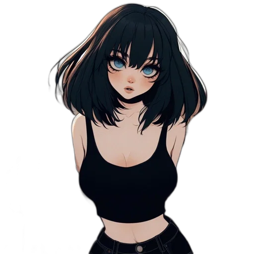 dress, hair, creature, jacket transparent PNG cut-out