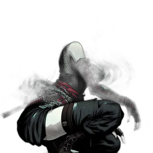 mask, jacket, shoes, weapon transparent PNG cut-out
