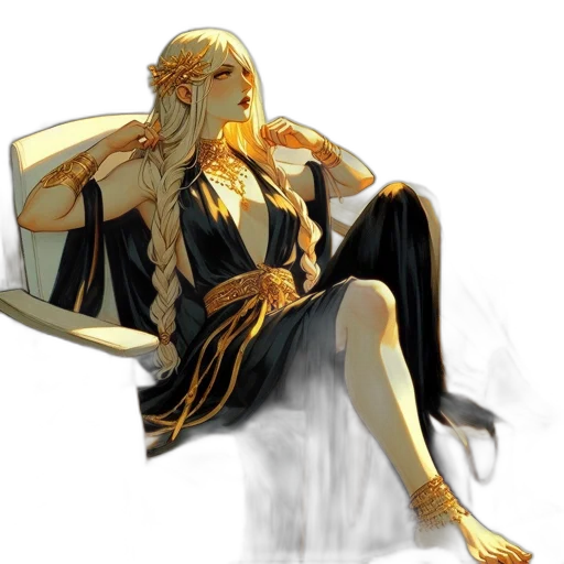 dress, crown, staff, concept art transparent PNG cut-out