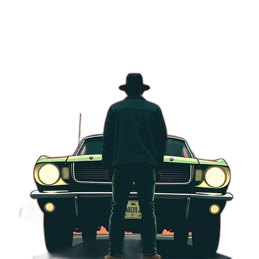 car, hat, jacket, concept art transparent PNG cut-out