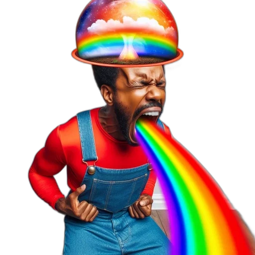 hat, staff, umbrella, face transparent PNG cut-out