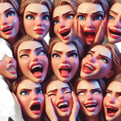 face, concept art, 3d render, photorealistic transparent PNG cut-out