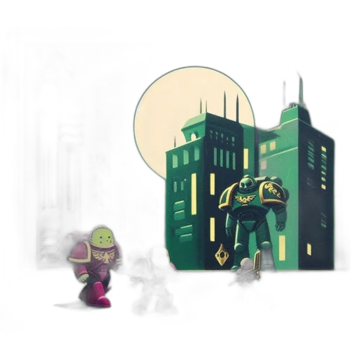 robot, building, concept art, pixel art transparent PNG cut-out