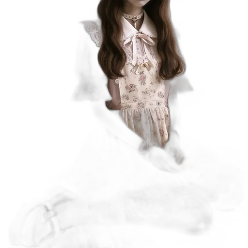 dress, creature, face, hair transparent PNG cut-out