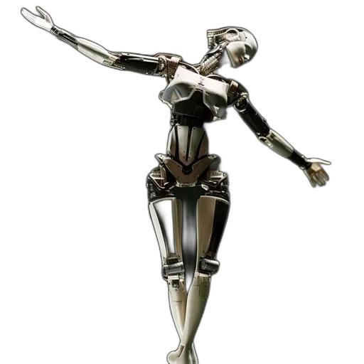 robot, staff, concept art, 3d render transparent PNG cut-out