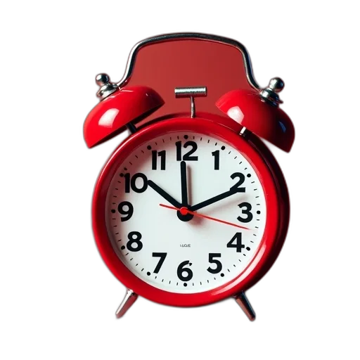3d render, picture, red, clock transparent PNG cut-out