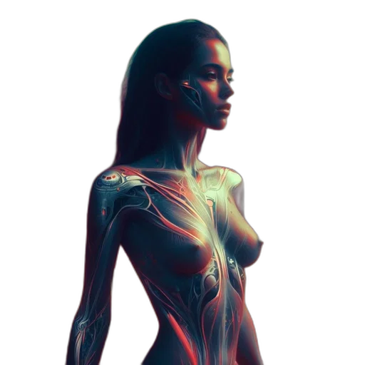 dress, robot, jewelry, concept art transparent PNG cut-out
