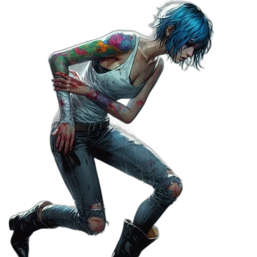 concept art, cyberpunk, comic book art, fantasy art transparent PNG cut-out