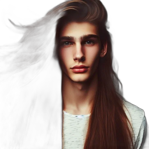 hair, face, mask, jacket transparent PNG cut-out