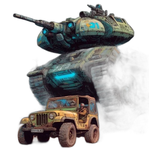 car, weapon, robot, concept art transparent PNG cut-out