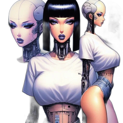 comic book art, concept art, cyberpunk, fantasy art transparent PNG cut-out