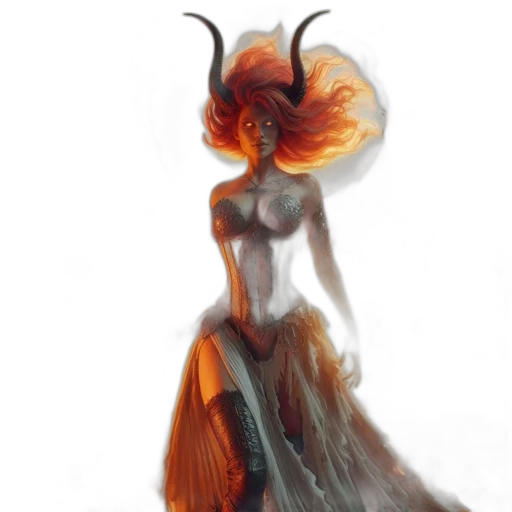 dress, creature, hair, crown transparent PNG cut-out