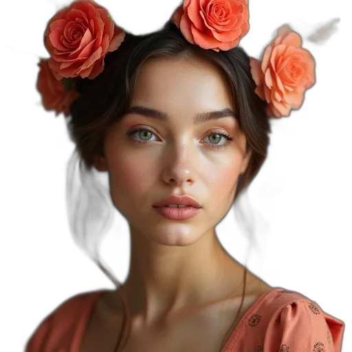 face, crown, flower, jewelry transparent PNG cut-out