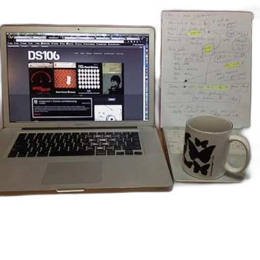laptop, displaying, ds106, website transparent PNG cut-out