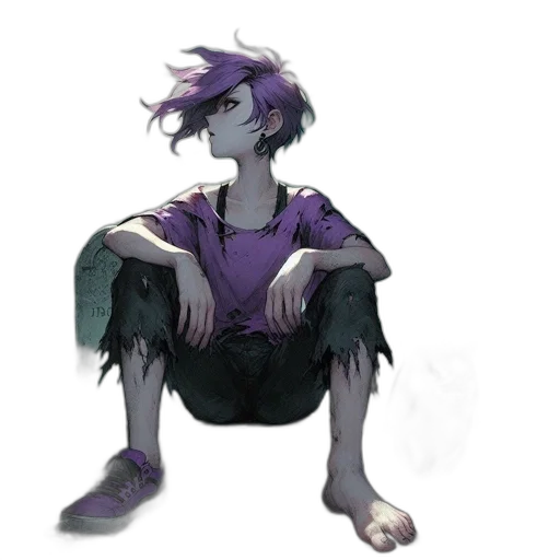 creature, mask, staff, jacket transparent PNG cut-out