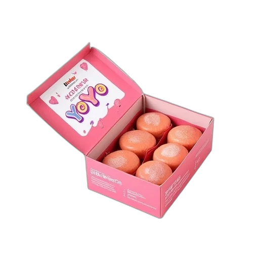 food, 3d render, pastel, packaged transparent PNG cut-out