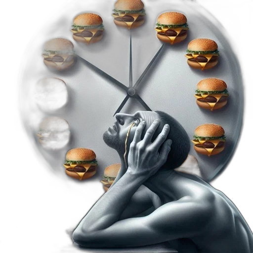 food, vaporwave, concept art, photorealistic transparent PNG cut-out