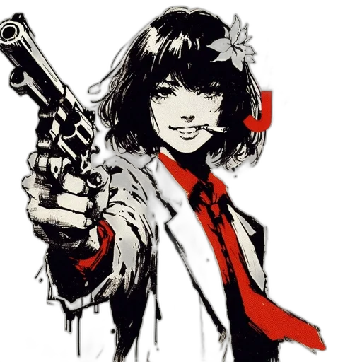 weapon, jacket, comic book art, concept art transparent PNG cut-out