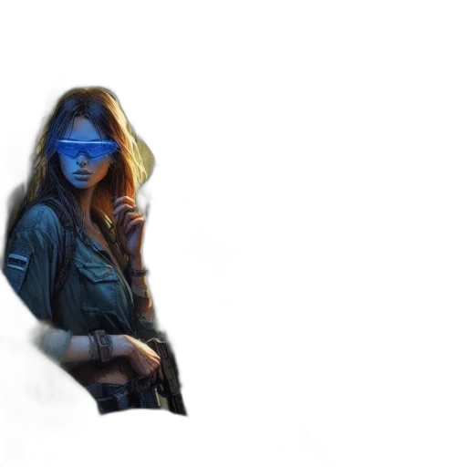 mask, jacket, face, weapon transparent PNG cut-out