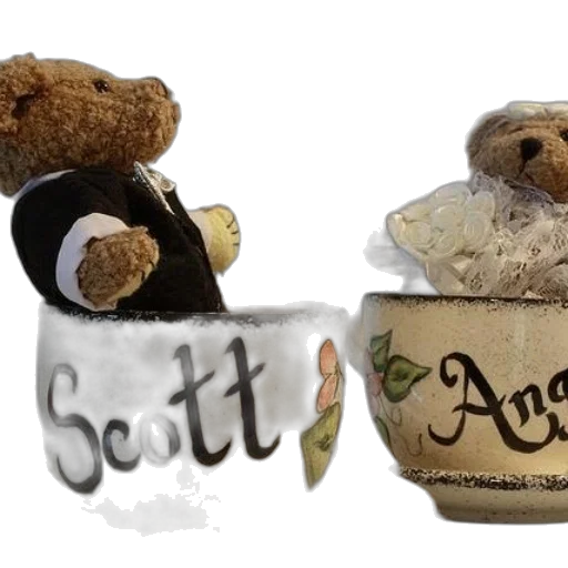 earth tones, two, teddy, bears transparent PNG cut-out